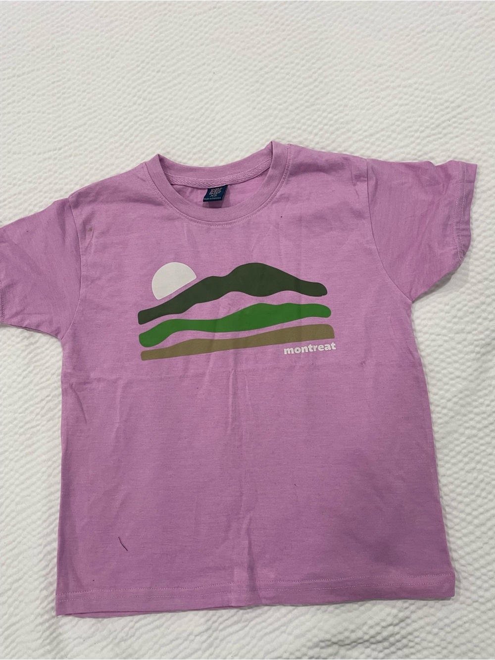 Amazon Kids Lavender Tee with Green & Olive Mountain Graphic